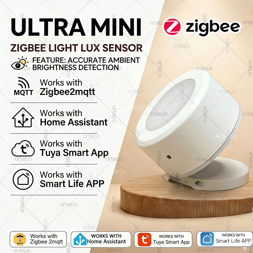 Smart Home Miniature - مستشعر إضاءة زيجبي فائق الصغر، كاشف