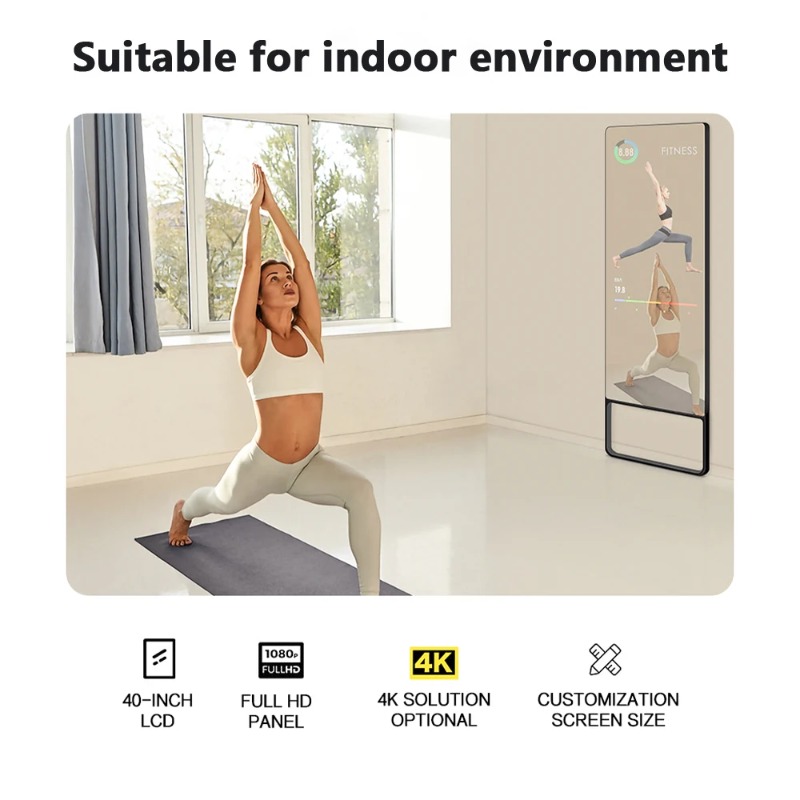 Smart Home Gym Mirror - مرآة لياقة بدنية ذكية تفاعلية رقمية