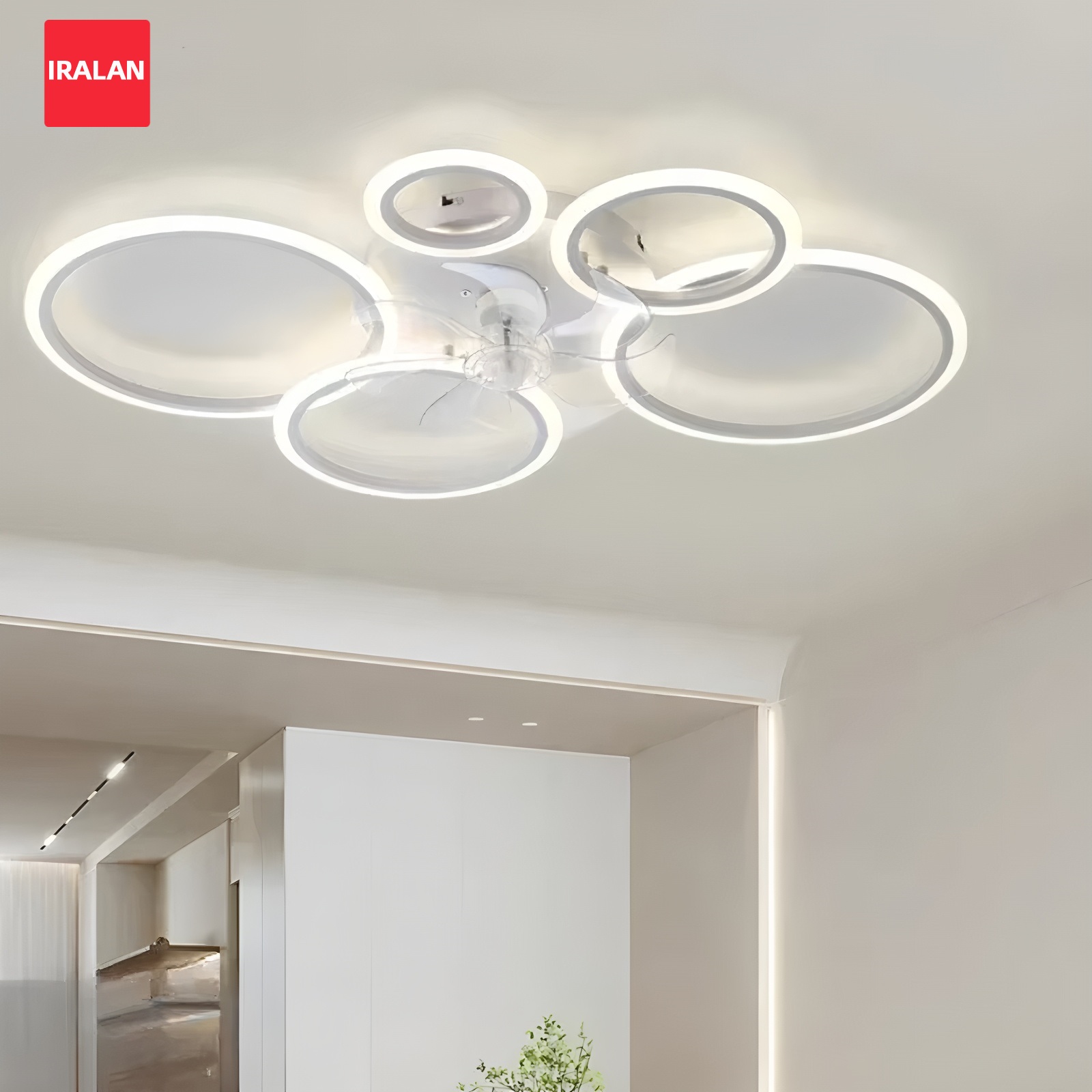 Smart Ceiling Fan - مروحة سقف دائرية مع إضاءة LED،