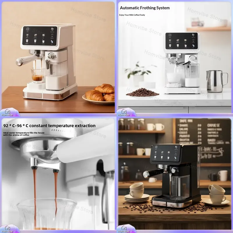 Smart Home Kitchen - ماكينة قهوة إسبريسو بضغط 20 بار