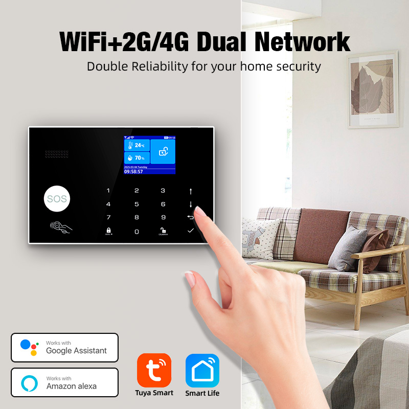 Smart Home Keyboard - إنذار KERUI 4G مع زر حلقة