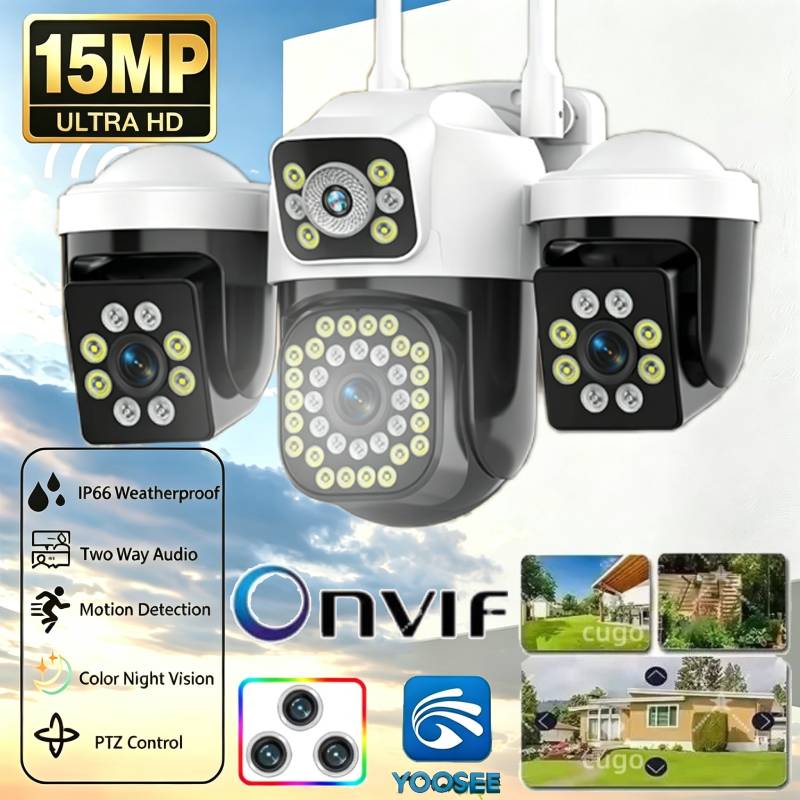 Smart Home Kamera Outdoor - كاميرا أمان خارجية PTZ بثلاث عدسات