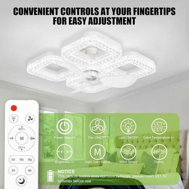 مروحة سقف ذكية بإضاءة LED بقوة - مراجعة Smart Ceiling Fan وسعره