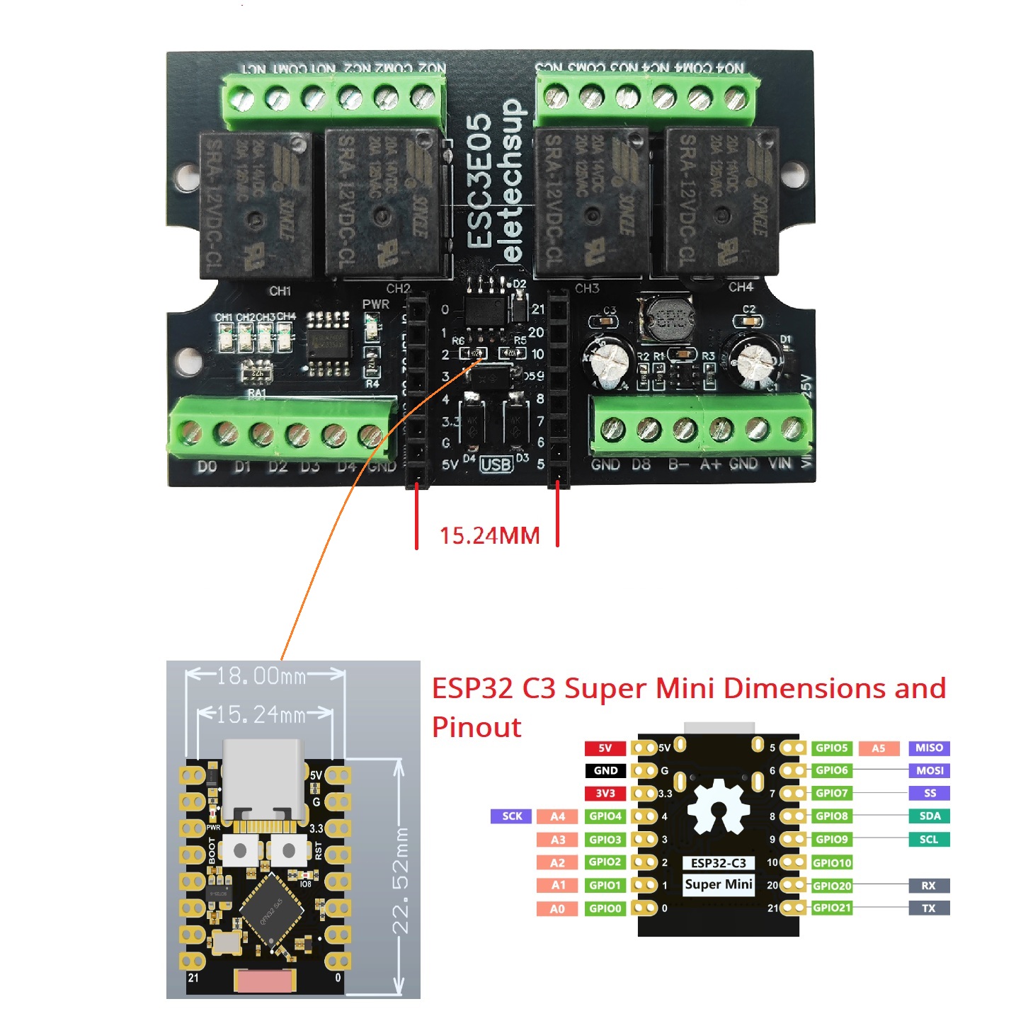 لوحة ريلاي صناعية ESC3B04 ESP3 - مراجعة Smart Home Networking وسعره