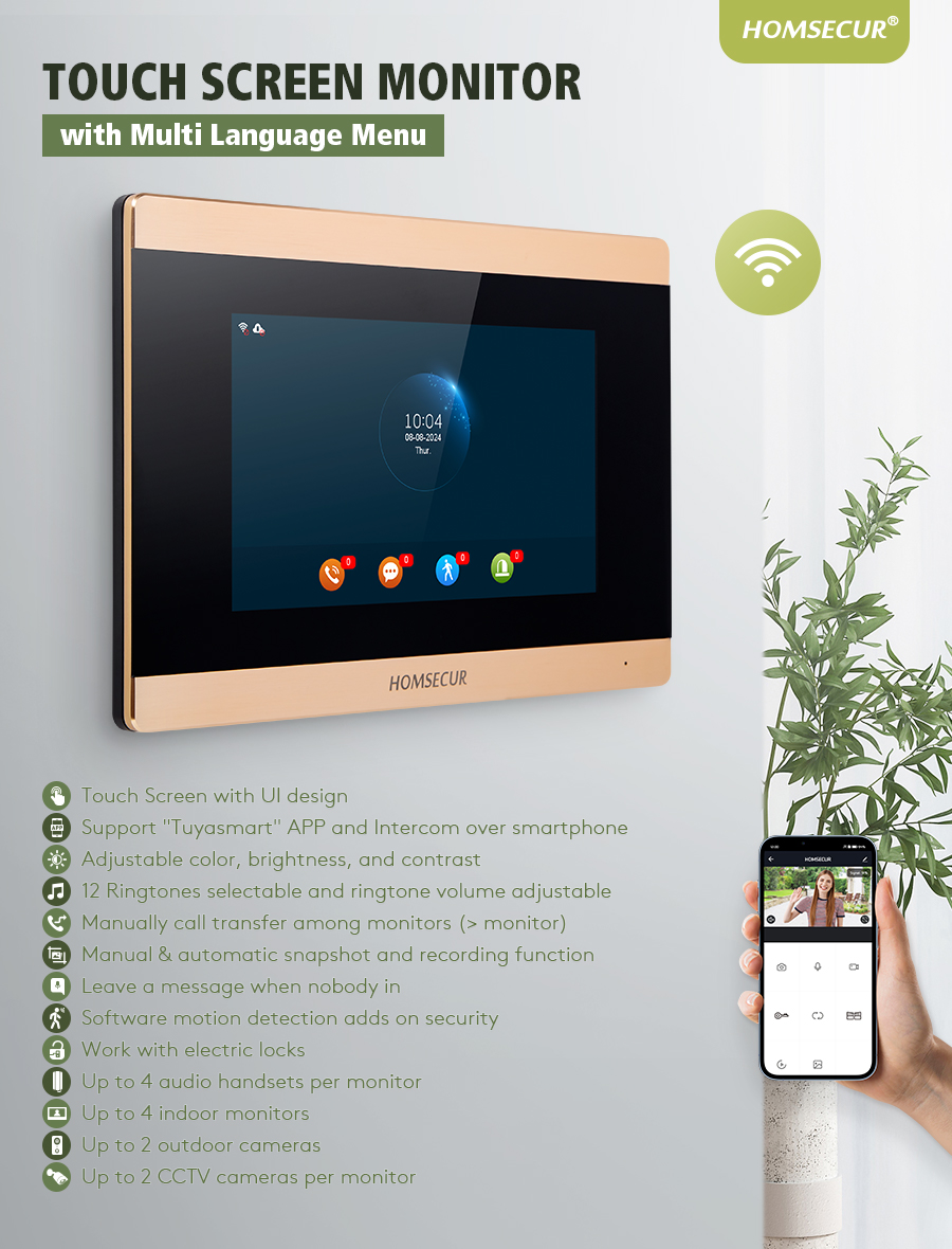 شاشة مراقبة داخلية HOMSECUR BA - مراجعة Video Doorbell وسعره