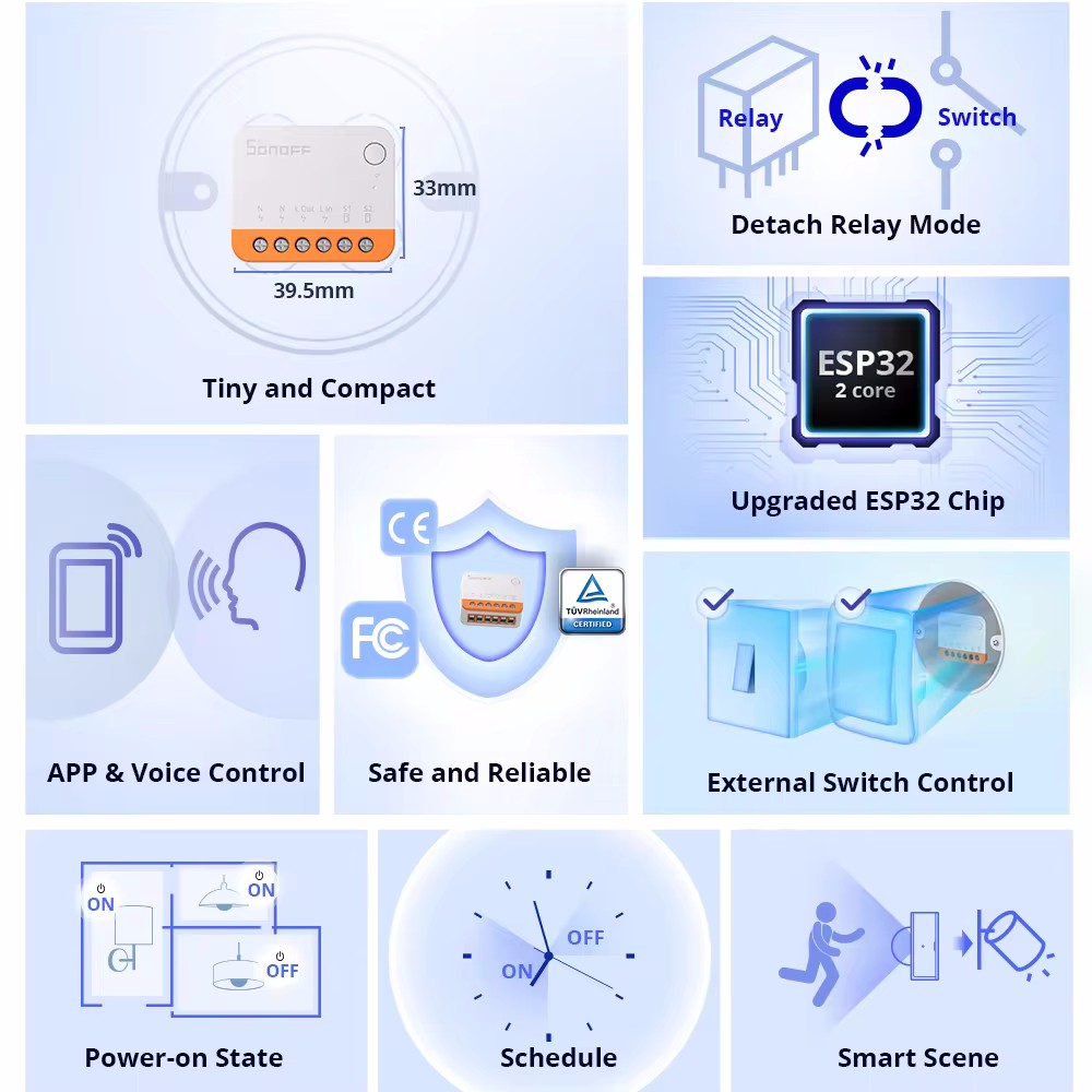SONOFF Mini R4 Wifi وحدة تبديل - مراجعة Smart Home Yandex وسعره