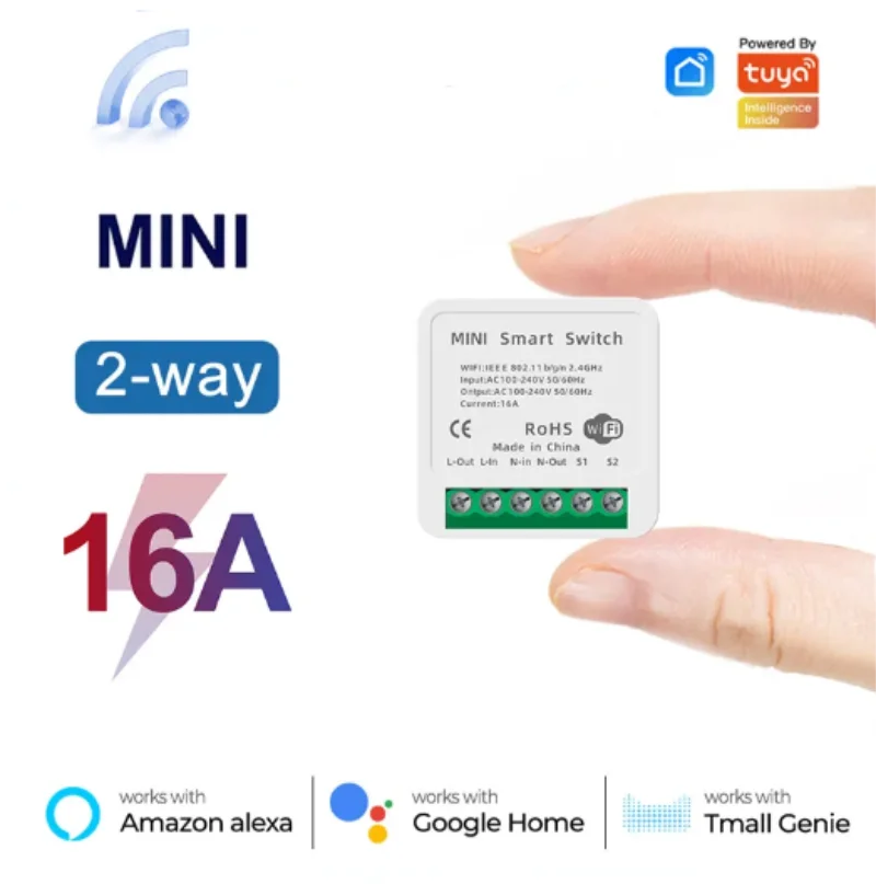 Tuya Mini 16A WiFi Switch تطبي - مراجعة Smart Home Miniature وسعره