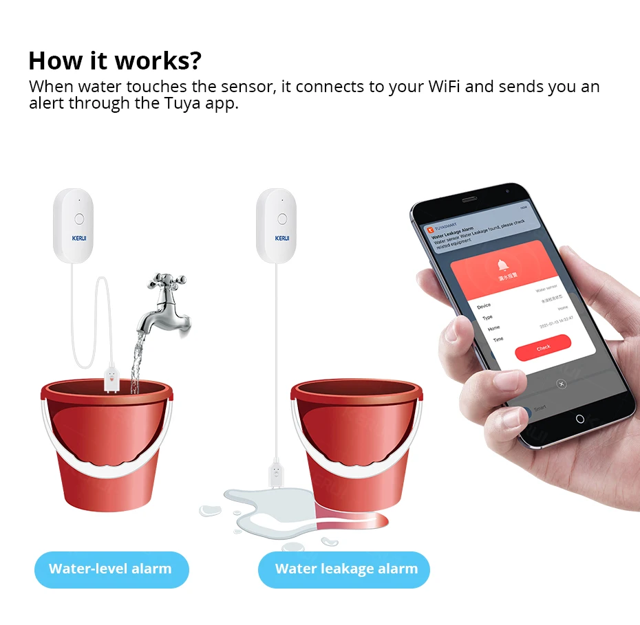 KERUI WiFi مستشعر المياه المنز - مراجعة Smart Home Kitchen وسعره