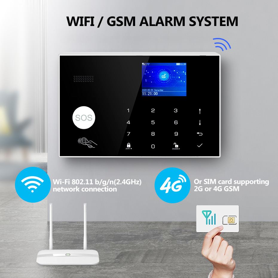 KERUI G34 4G WIFI نظام إنذار ل - مراجعة Smart Home Keyboard وسعره