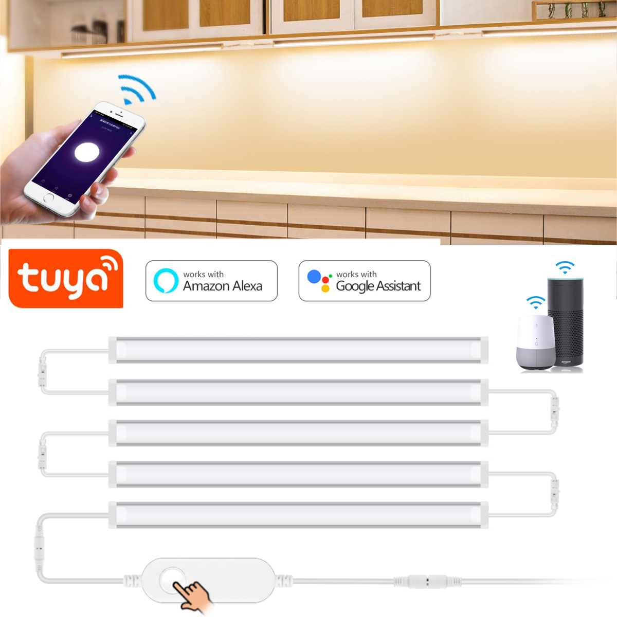 مصباح Tuya الذكي تحت الخزانة ، - مراجعة Smart Home Kitchen وسعره