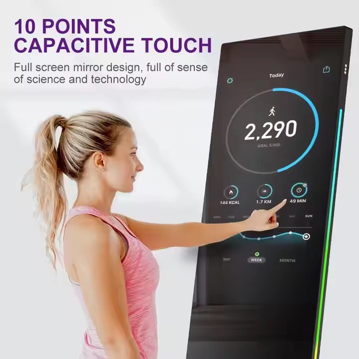 مرآة تدريب شخصية على الأرض LCD - مراجعة Smart Home Gym Mirror وسعره