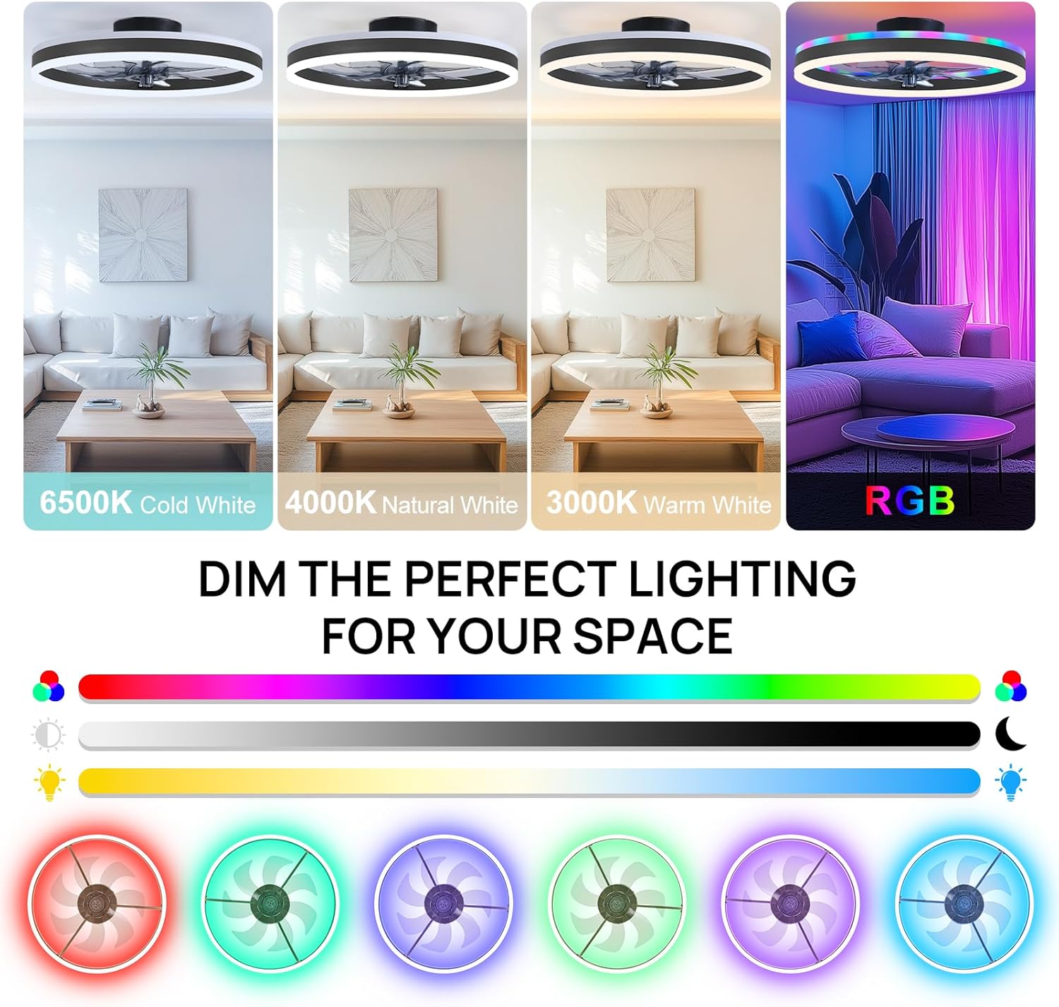 مروحة سقف ذكية RGB مروحة 6 سرع - مراجعة Smart Ceiling Fan وسعره