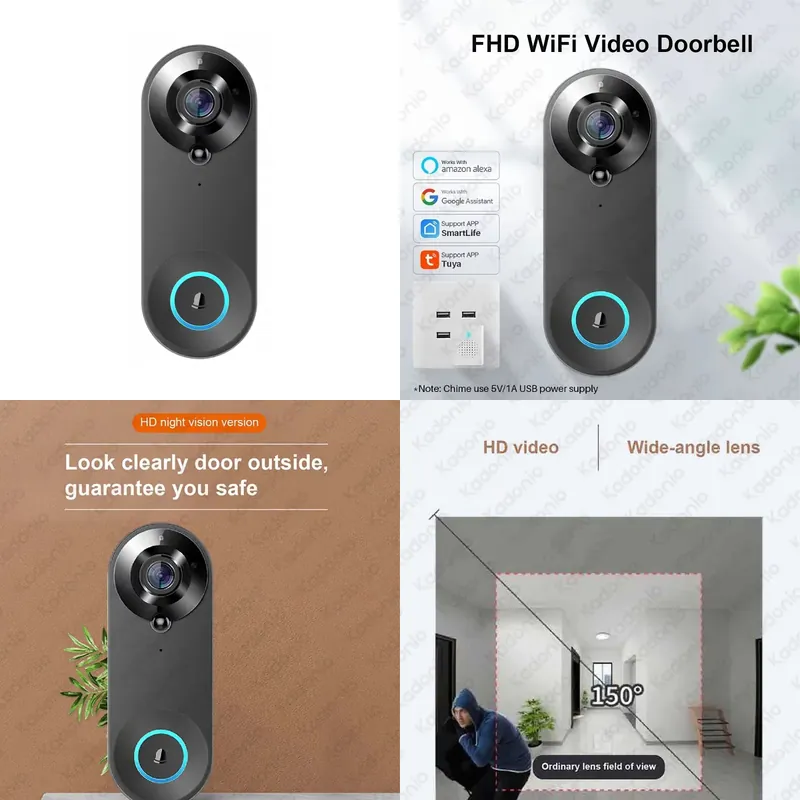 جرس باب ذكي كادونيو بدقة 1080  - مراجعة Video Doorbell وسعره