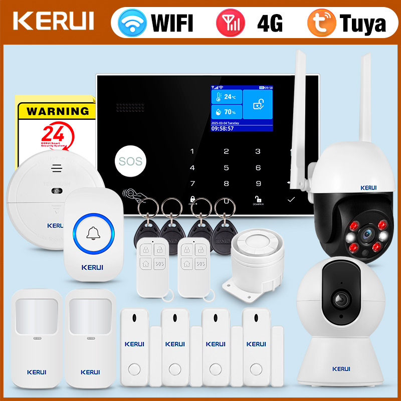 إنذار KERUI 4G مع زر حلقة جرس  - مراجعة Smart Home Keyboard وسعره