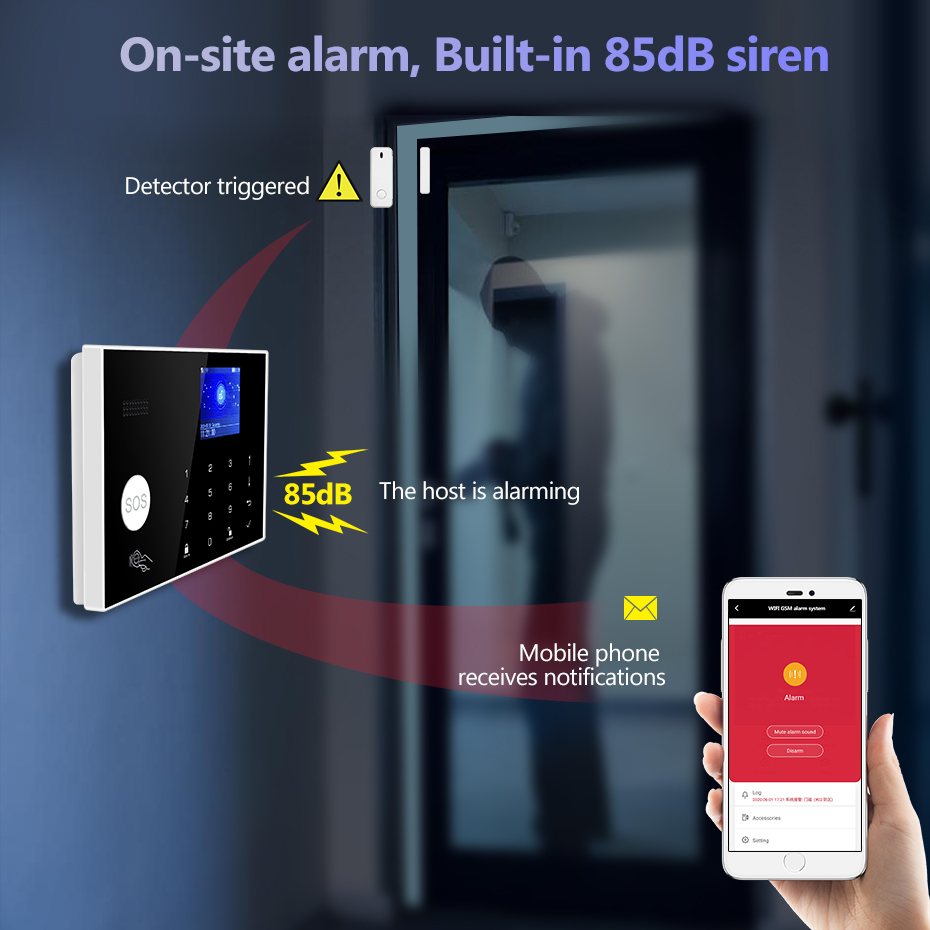 إنذار KERUI 4G مع زر حلقة جرس  - مراجعة Smart Home Keyboard وسعره