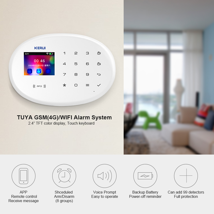 KERUI W202 WIFI GSM نظام إنذار - مراجعة Smart Home Demo Kit وسعره
