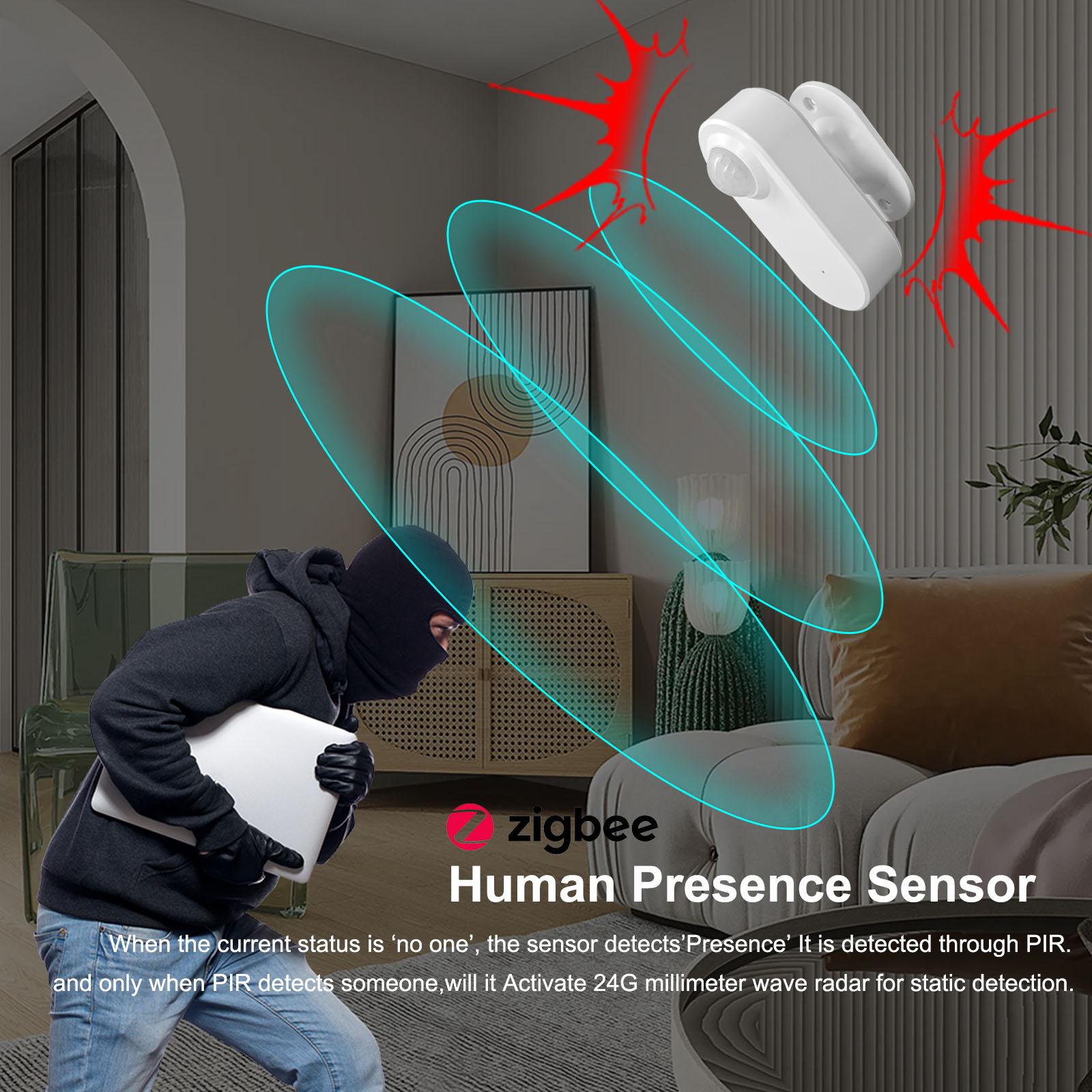 مستشعر وجود الإنسان الذكي من ت - مراجعة Zigbee Motion Sensor وسعره